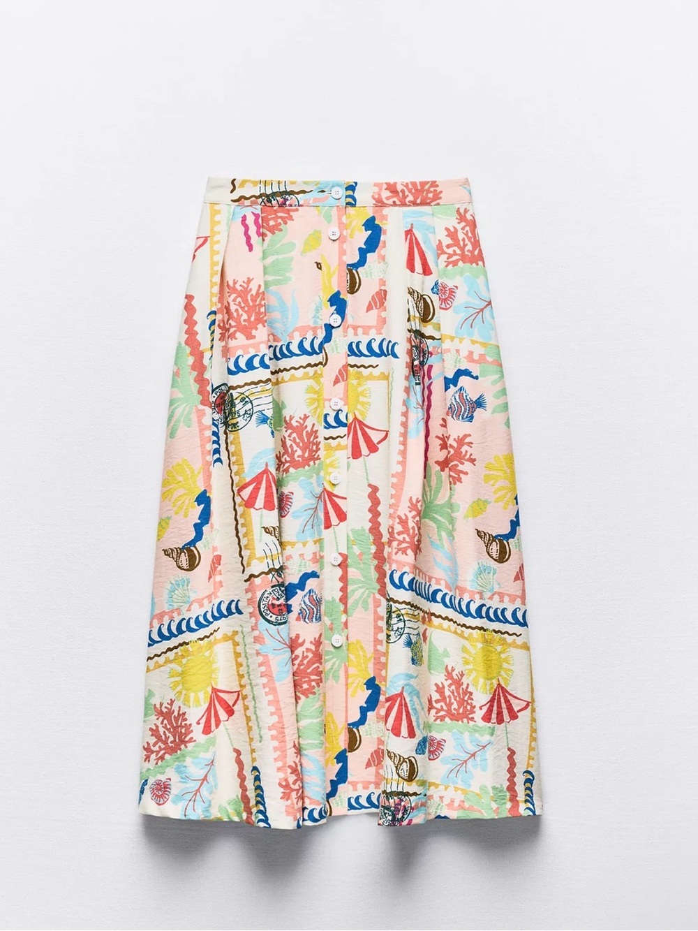 ZARA Patchwork printed cape skirt